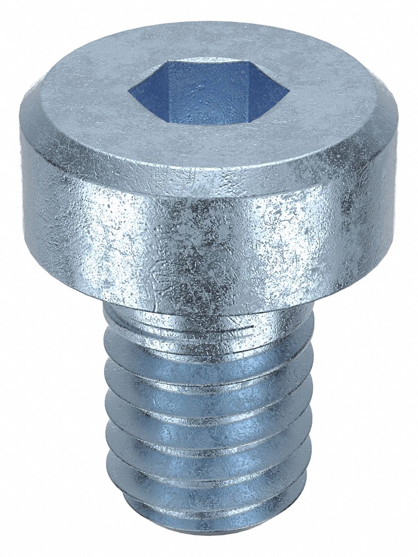 Socket Head Cap Screw: M4x0.70 Thread Size, 6 mm Lg, Low-Profile Std, Zinc Plated, Class 8.8, 100 PK