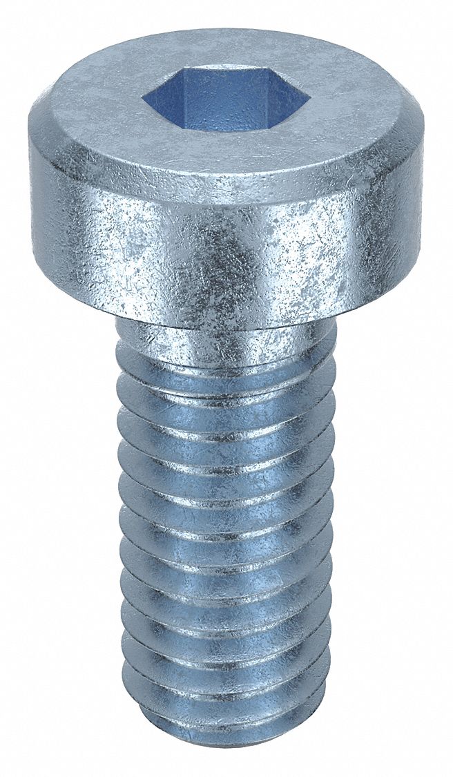 Socket Head Cap Screw: M4x0.70 Thread Size, 10 mm Lg, Low-Profile Std, Zinc Plated, 100 PK