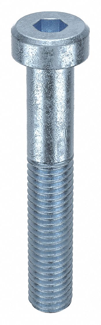 Socket Head Cap Screw: M8x1.25 Thread Size, 50 mm Lg, Low-Profile Std, Zinc Plated, 100 PK