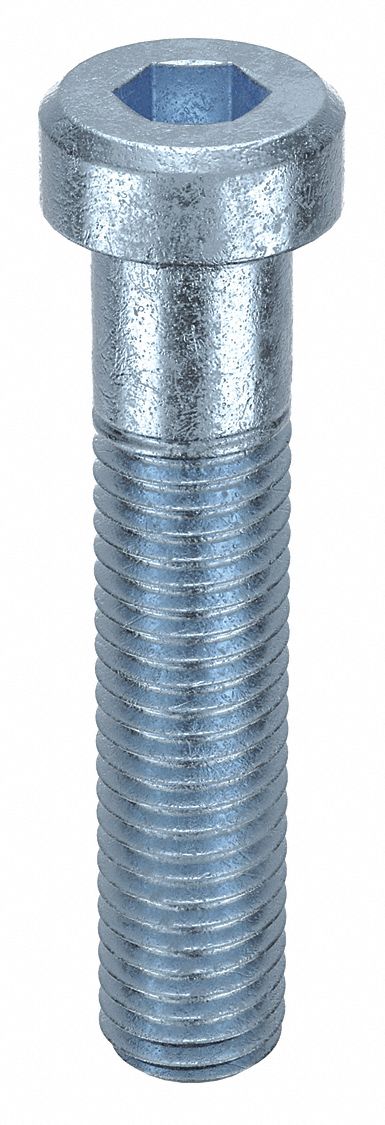 Socket Head Cap Screw: M12x1.75 Thread Size, 60 mm Lg, Low-Profile Std, Zinc Plated, 50 PK