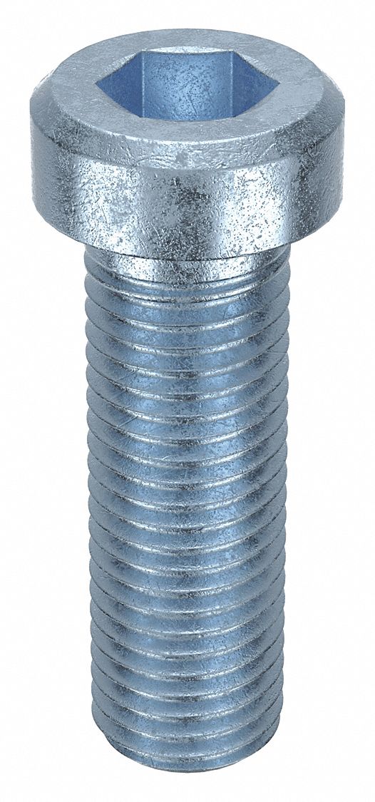 Socket Head Cap Screw: M16x2.00 Thread Size, 50 mm Lg, Low-Profile Std, Zinc Plated, 25 PK