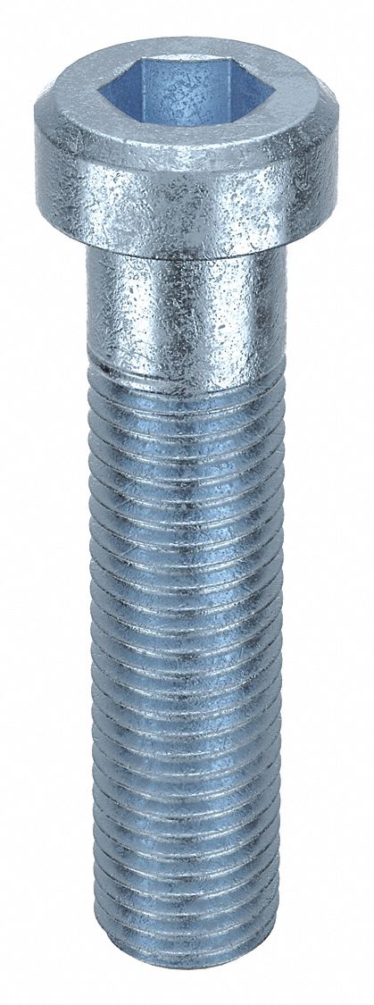 Socket Head Cap Screw: M16x2.00 Thread Size, 70 mm Lg, Low-Profile Std, Zinc Plated, 10 PK