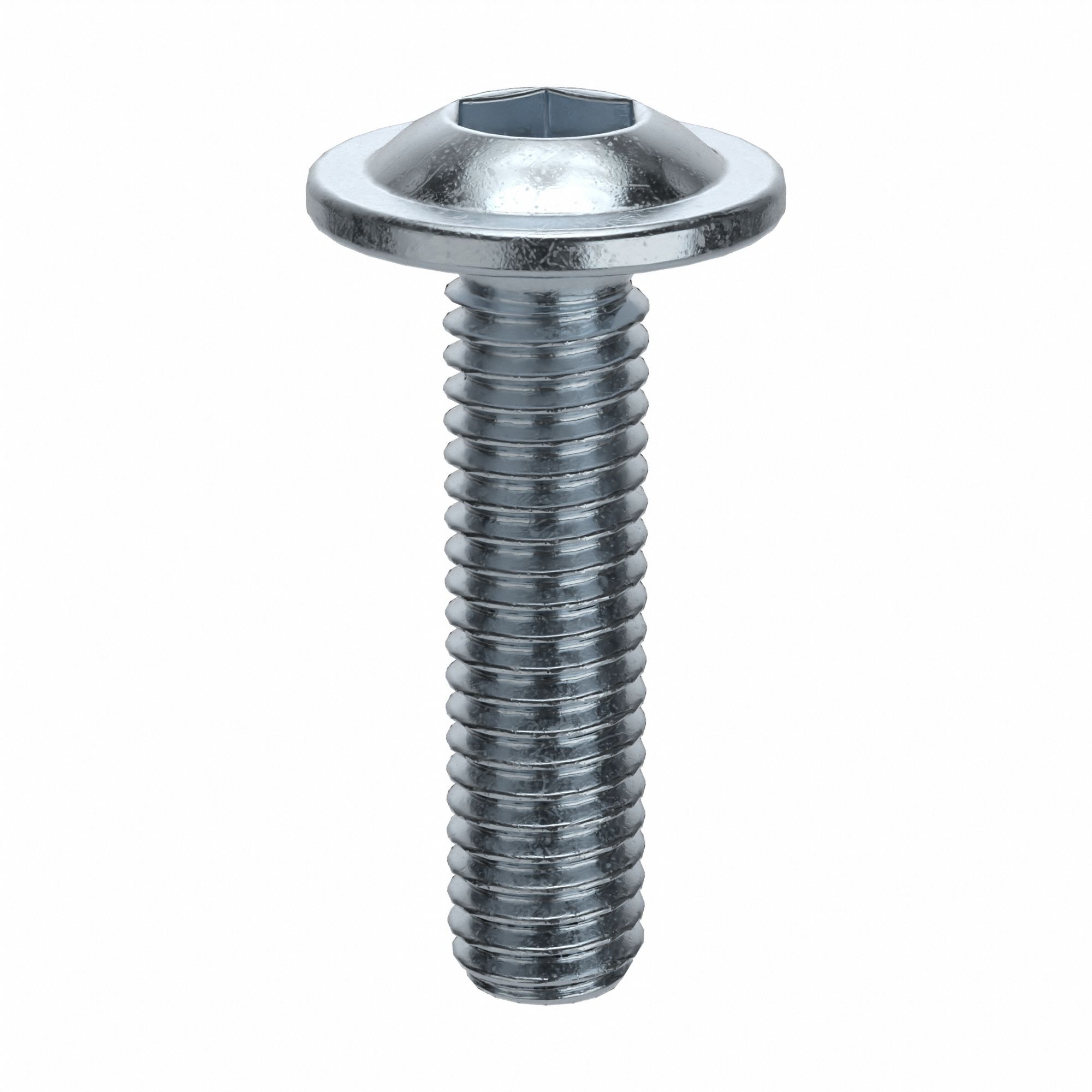Socket Head Cap Screw: M3x0.50 Thread Size, 12 mm Lg, Flanged Button, Zinc Plated, 100 PK
