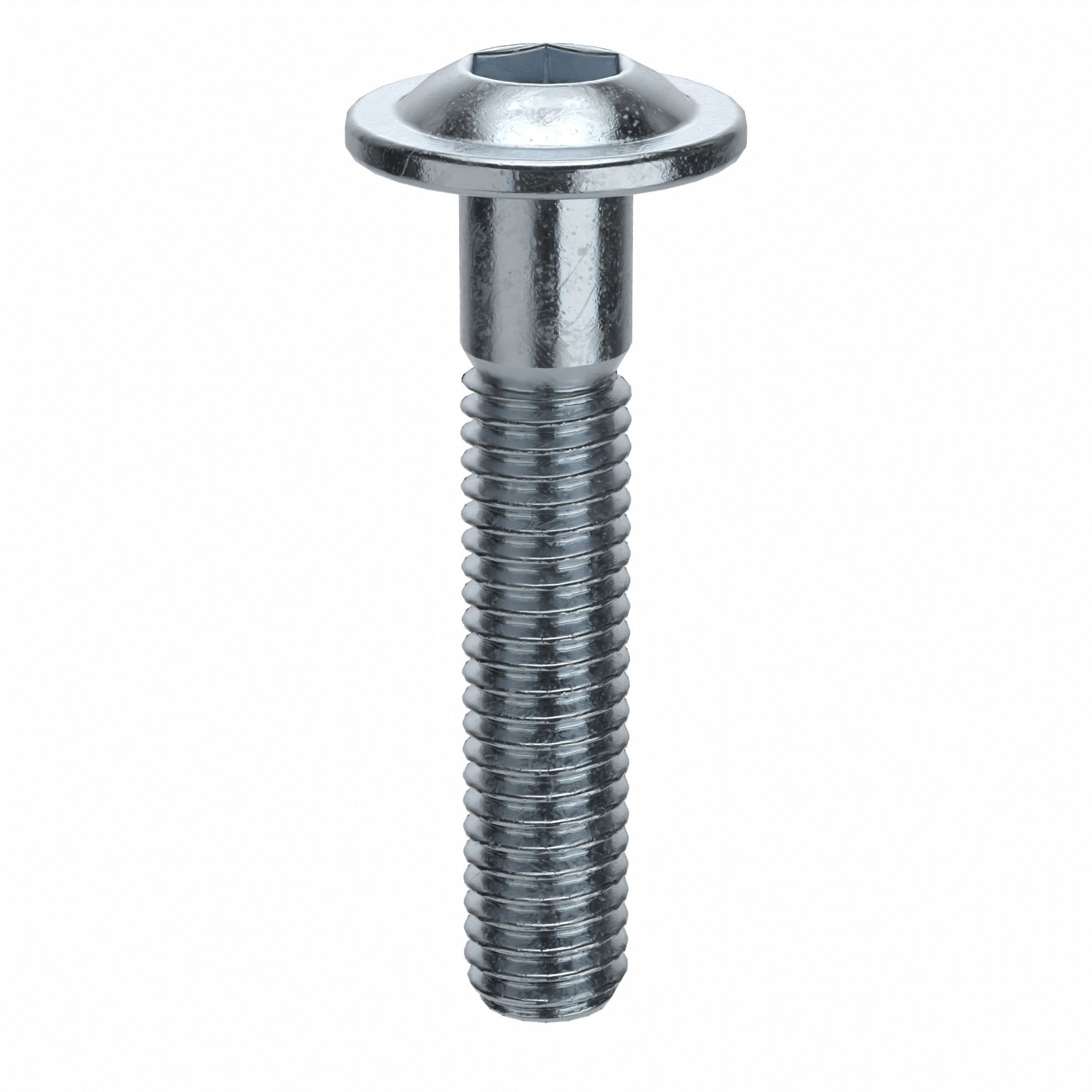 Socket Head Cap Screw: M3x0.50 Thread Size, 16 mm Lg, Flanged Button, Zinc Plated, 100 PK