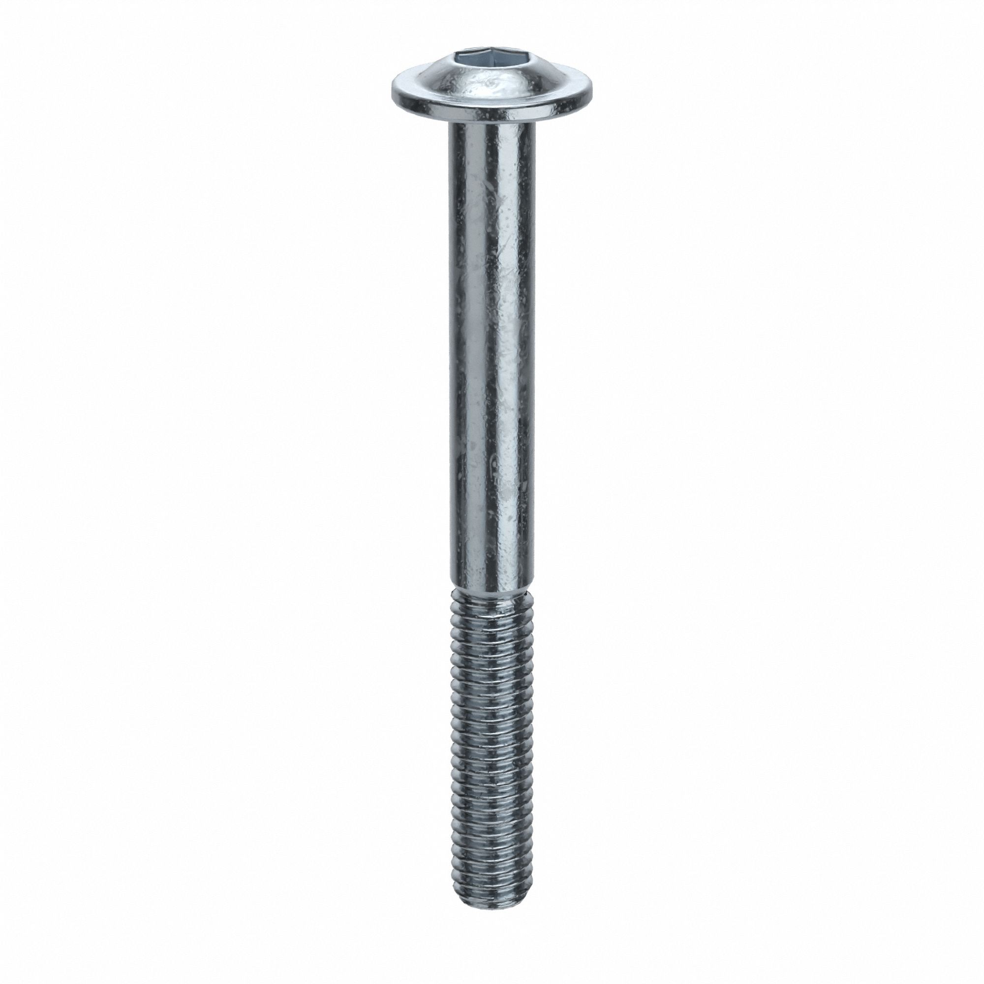 Socket Head Cap Screw: M3x0.50 Thread Size, 30 mm Lg, Flanged Button, Zinc Plated, 100 PK