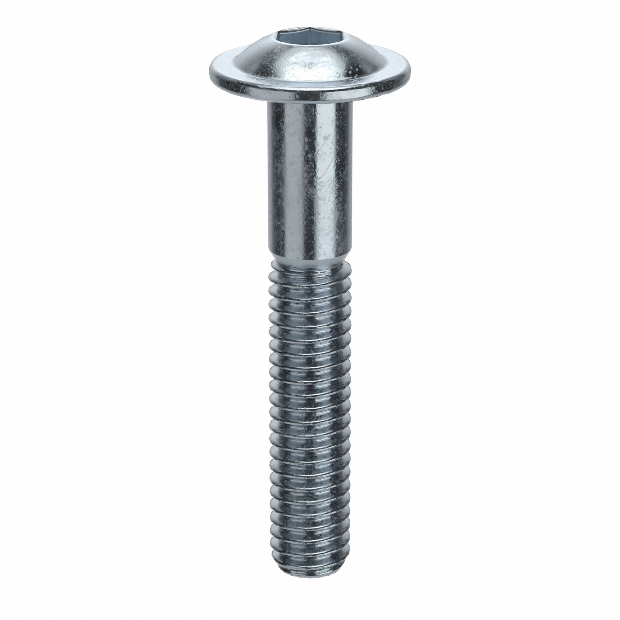 Socket Head Cap Screw: M4x0.70 Thread Size, 25 mm Lg, Flanged Button, Zinc Plated, 100 PK