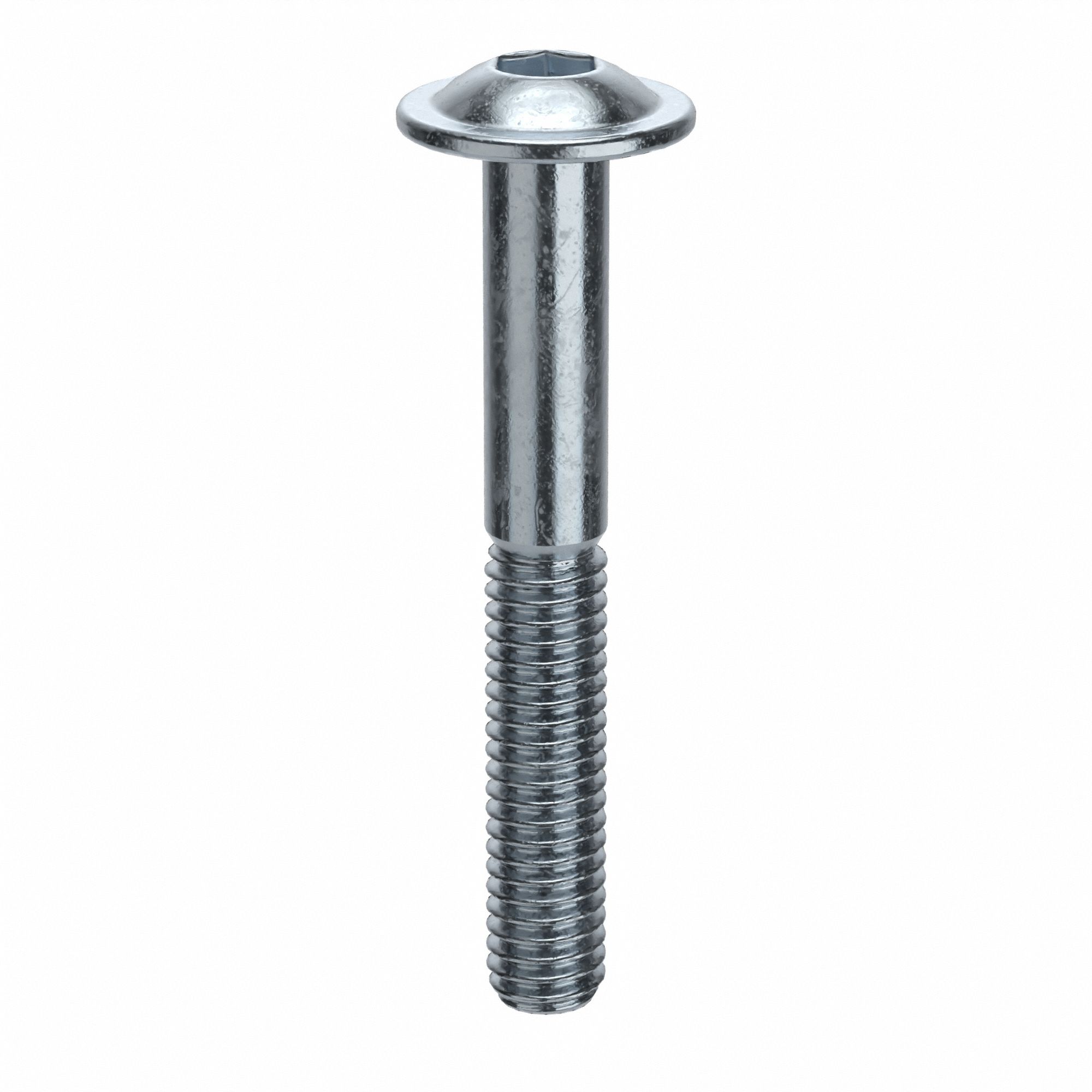 Socket Head Cap Screw: M4x0.70 Thread Size, 30 mm Lg, Flanged Button, Zinc Plated, 100 PK