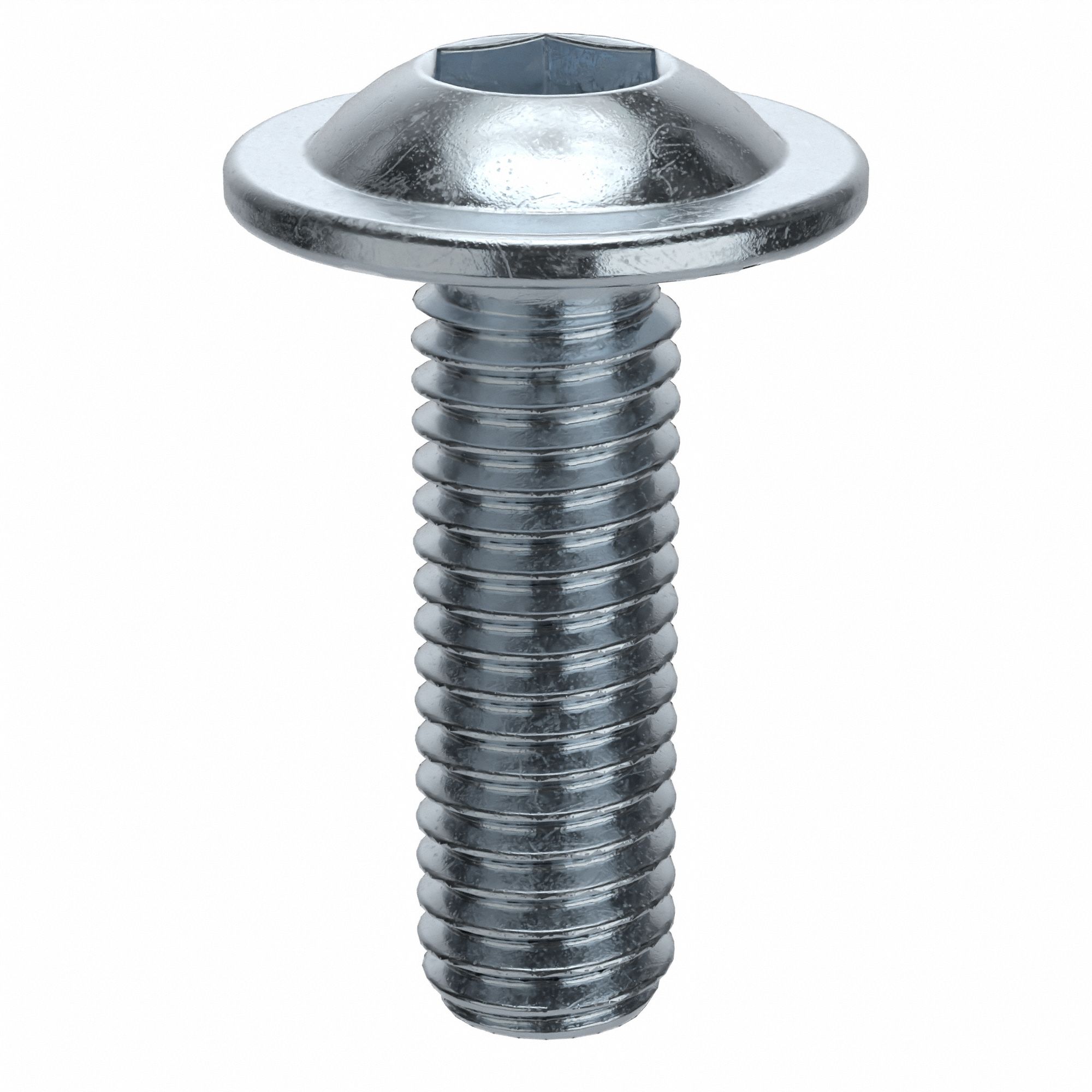 Socket Head Cap Screw: M5x0.80 Thread Size, 16 mm Lg, Flanged Button, Zinc Plated, 100 PK
