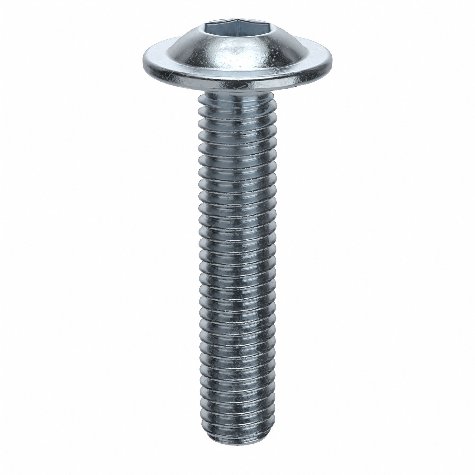 Socket Head Cap Screw: M5x0.80 Thread Size, 25 mm Lg, Flanged Button, Zinc Plated, 100 PK