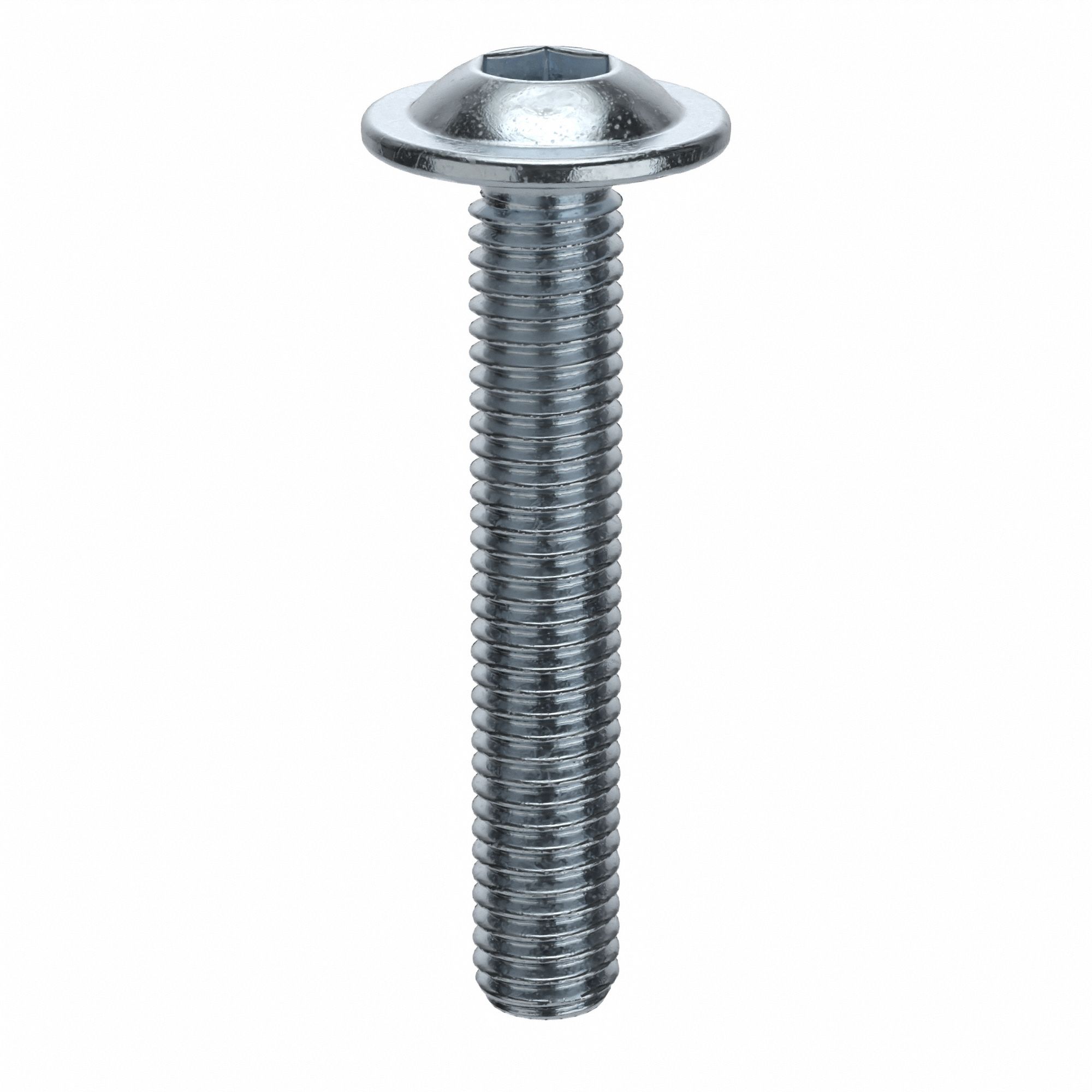 Socket Head Cap Screw: M5x0.80 Thread Size, 30 mm Lg, Flanged Button, Zinc Plated, 100 PK