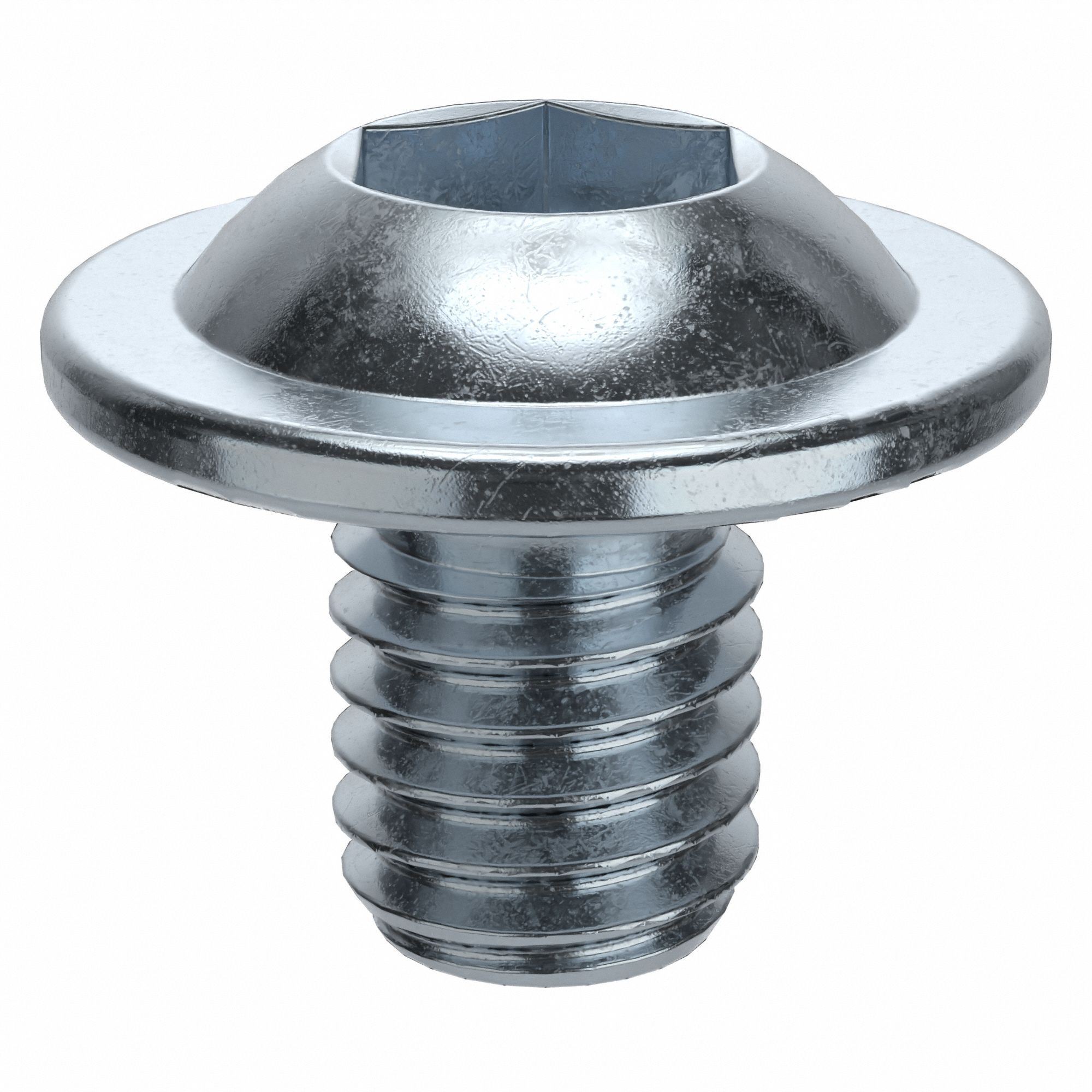 Socket Head Cap Screw: M6x1.00 Thread Size, 8 mm Lg, Flanged Button, Zinc Plated, Class 10.9, 100 PK