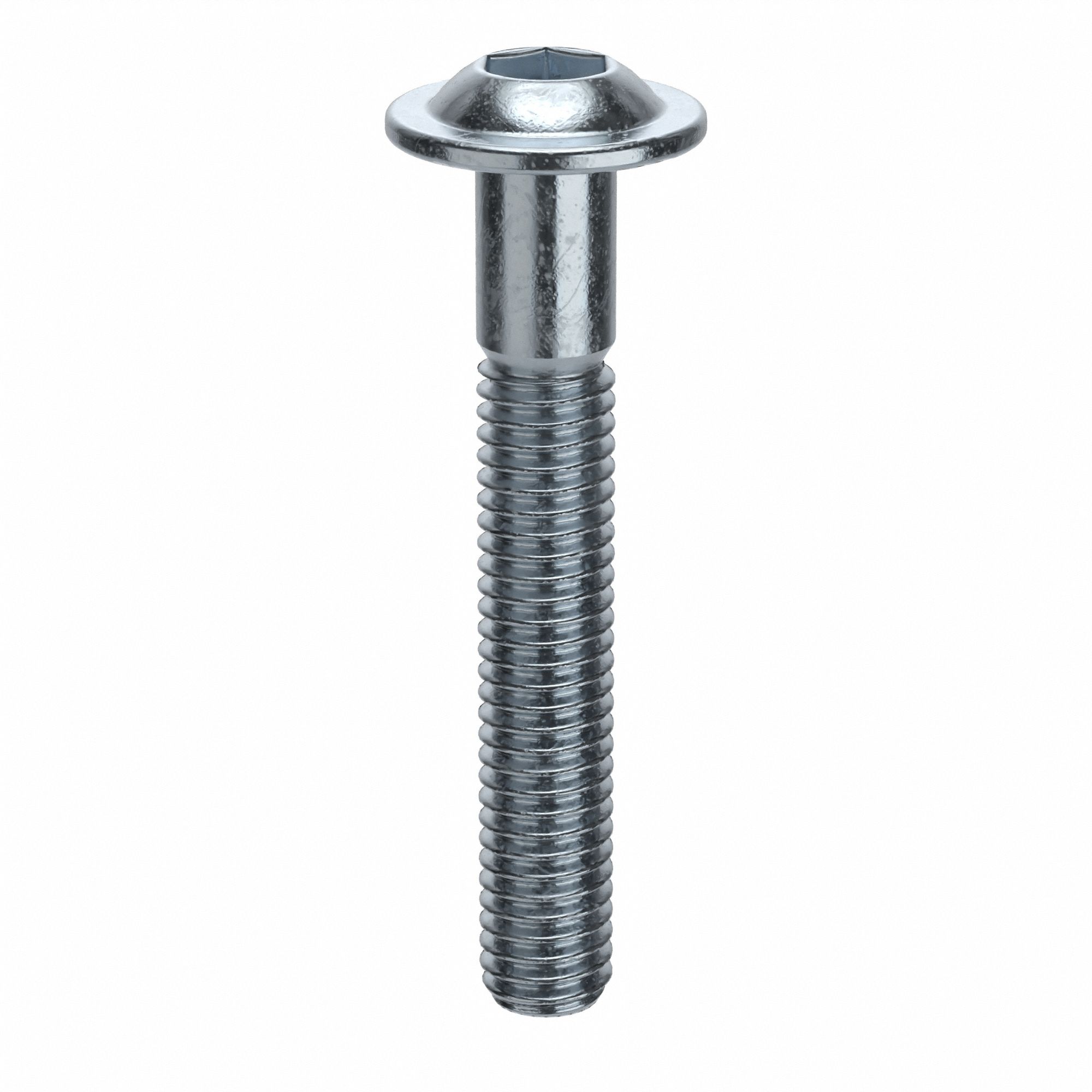 Socket Head Cap Screw: M6x1.00 Thread Size, 40 mm Lg, Flanged Button, Zinc Plated, 100 PK