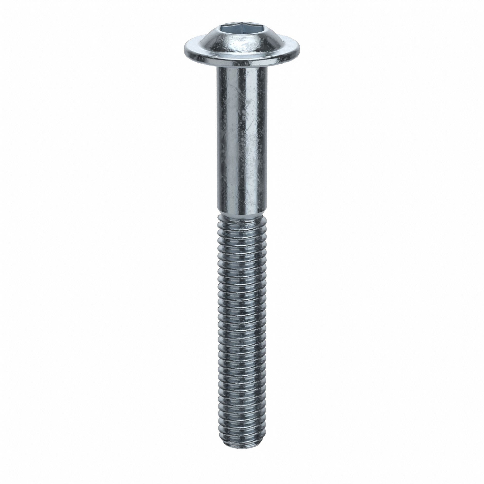 Socket Head Cap Screw: M6x1.00 Thread Size, 50 mm Lg, Flanged Button, Zinc Plated, 100 PK