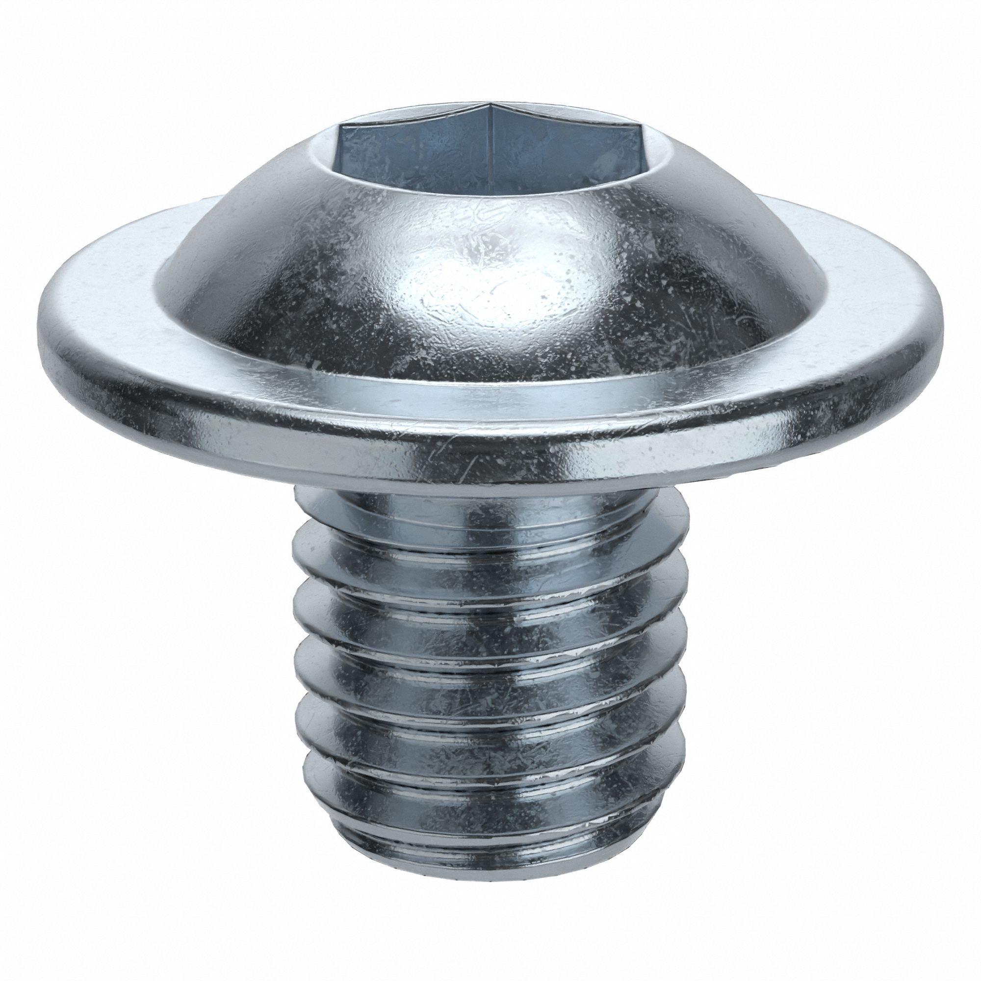 Socket Head Cap Screw: M8x1.25 Thread Size, 10 mm Lg, Flanged Button, Zinc Plated, 100 PK