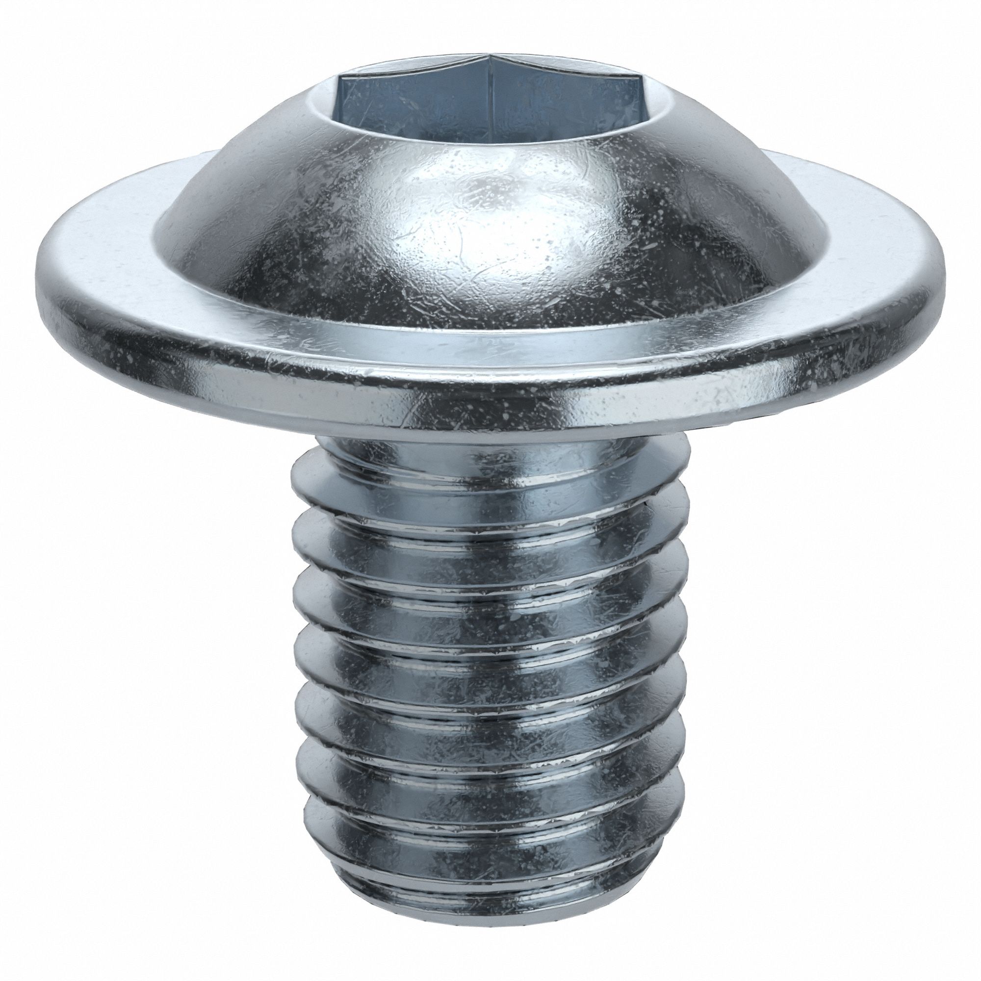 Socket Head Cap Screw: M8x1.25 Thread Size, 12 mm Lg, Flanged Button, Zinc Plated, 100 PK