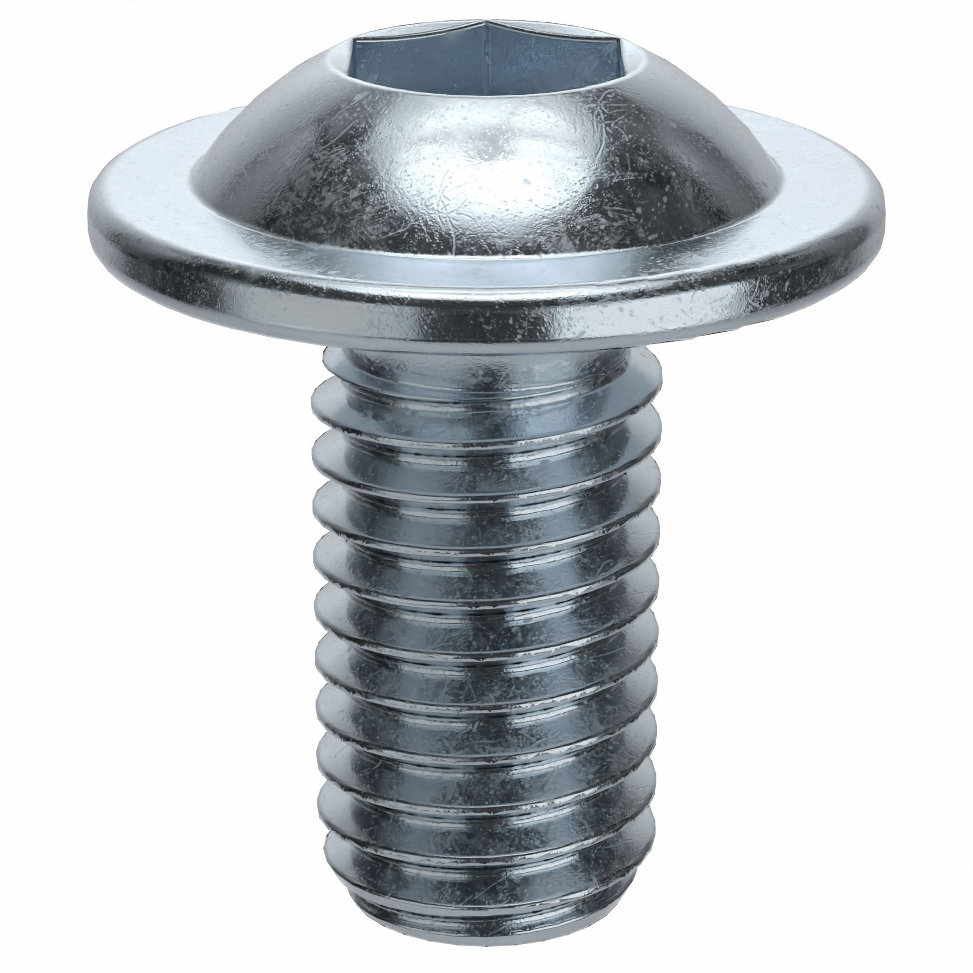 Socket Head Cap Screw: M8x1.25 Thread Size, 16 mm Lg, Flanged Button, Zinc Plated, 100 PK