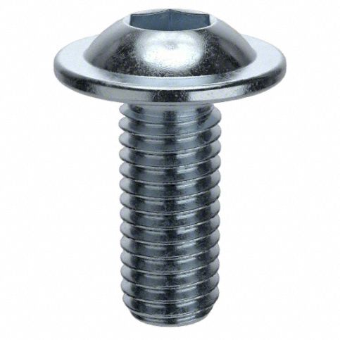 Socket Head Cap Screw: M12x1.75 Thread Size, 20 mm Lg, Flanged Button, Zinc Plated, 50 PK