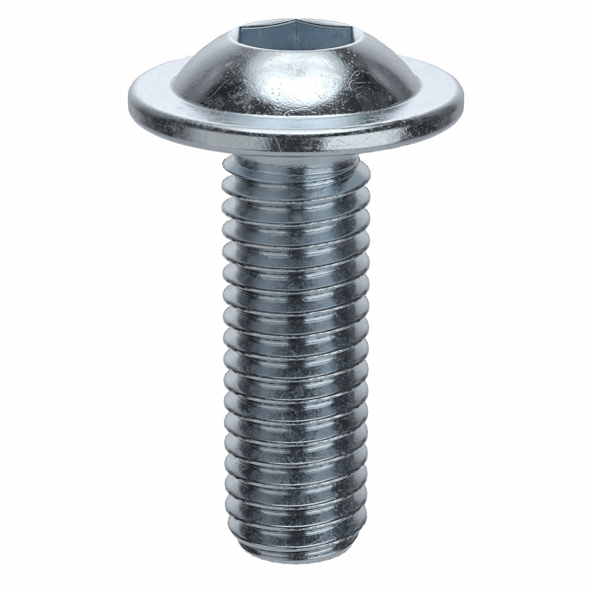 Socket Head Cap Screw: M8x1.25 Thread Size, 25 mm Lg, Flanged Button, Zinc Plated, 100 PK
