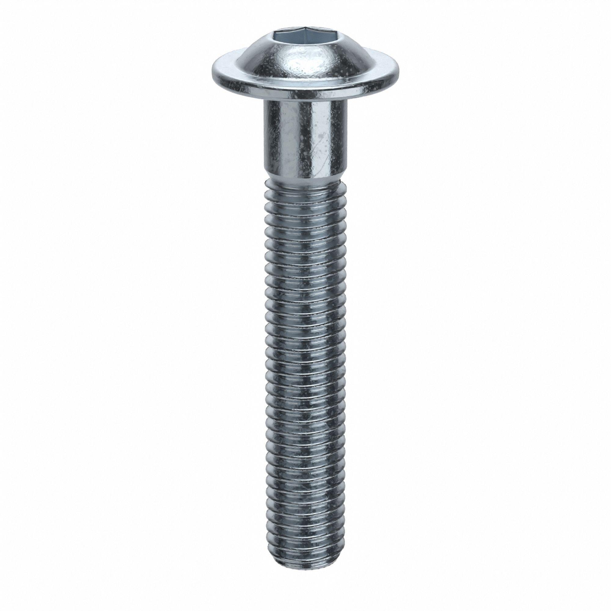 Socket Head Cap Screw: M8x1.25 Thread Size, 50 mm Lg, Flanged Button, Zinc Plated, 100 PK