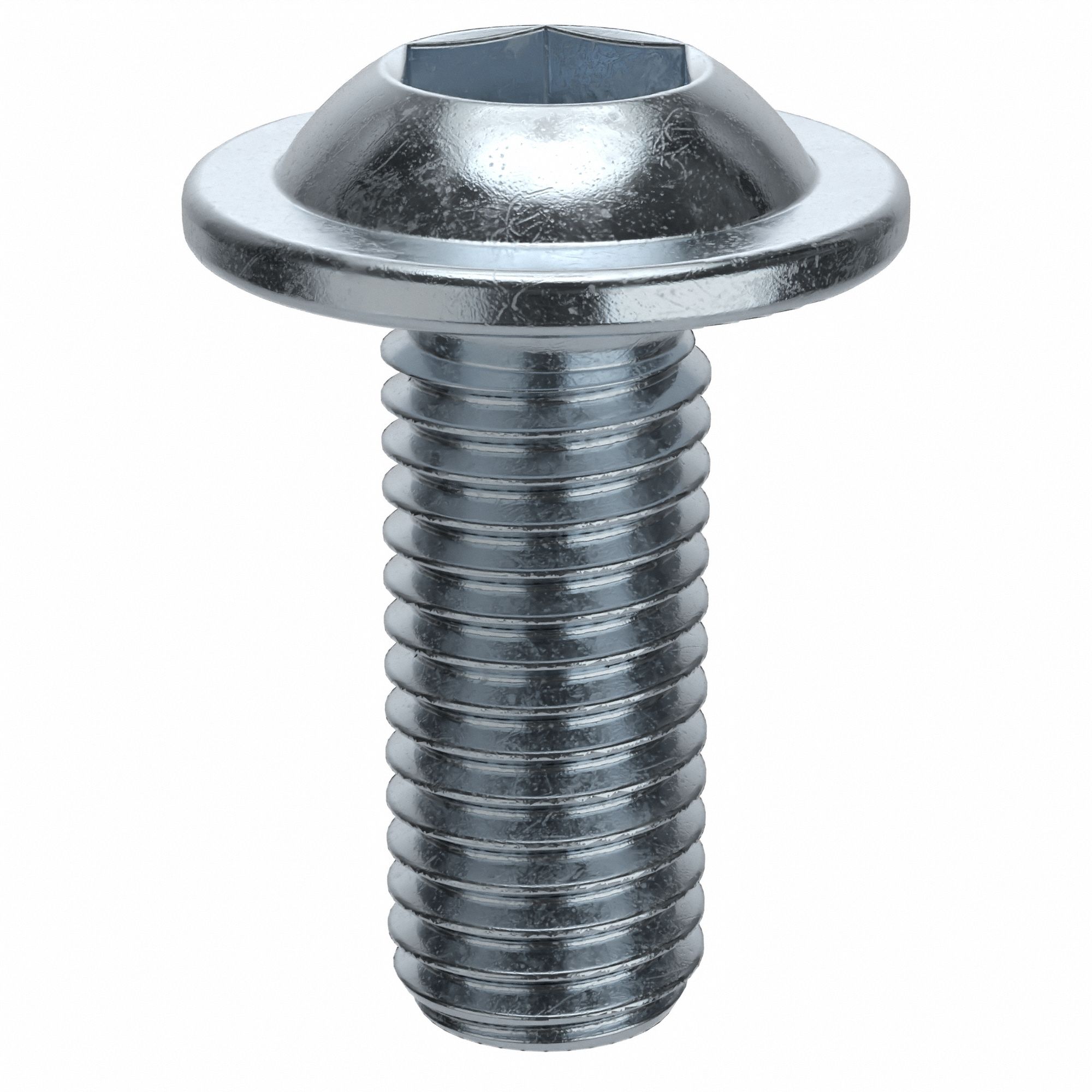 Socket Head Cap Screw: M12x1.75 Thread Size, 30 mm Lg, Flanged Button, Zinc Plated, 50 PK