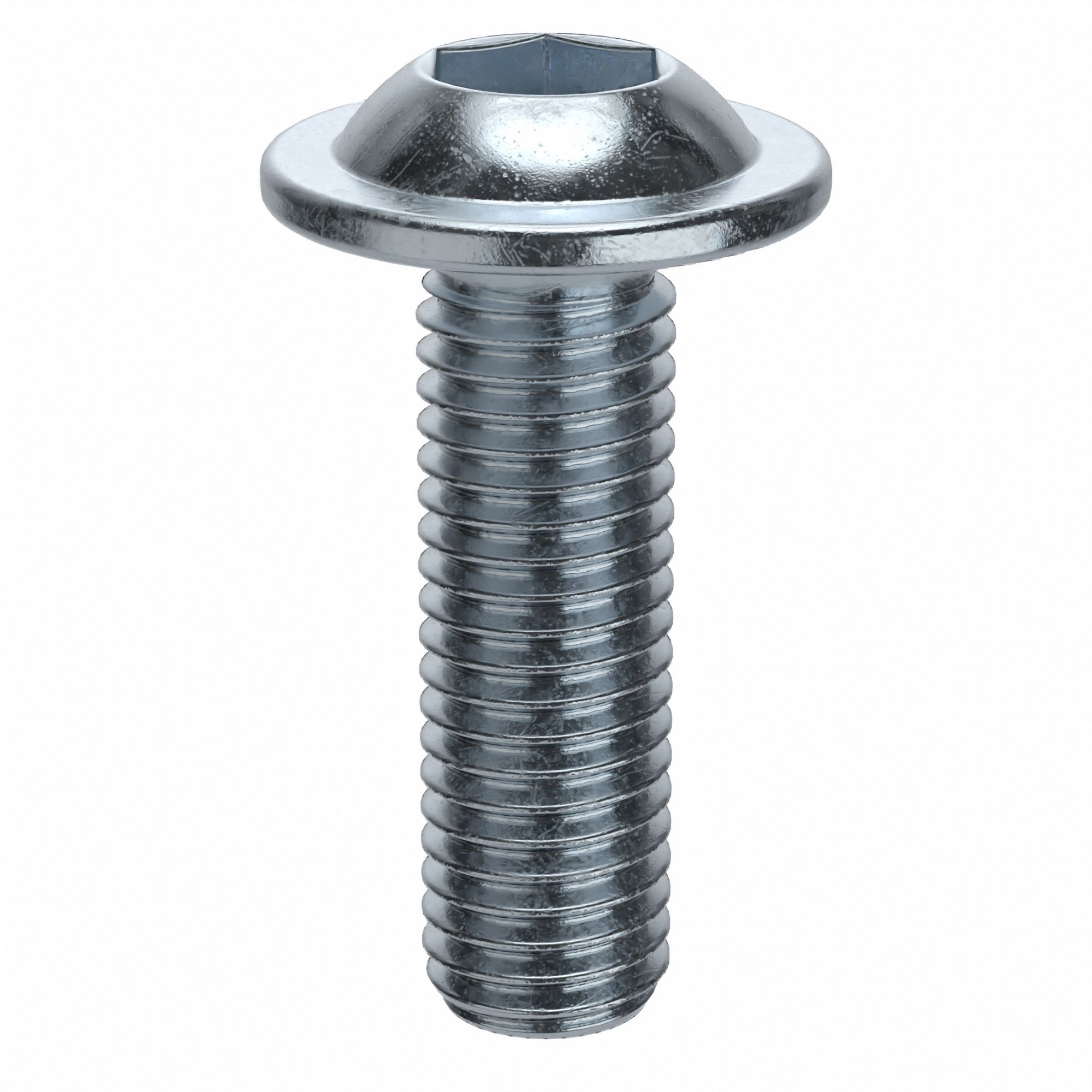 Socket Head Cap Screw: M12x1.75 Thread Size, 40 mm Lg, Flanged Button, Zinc Plated, 50 PK