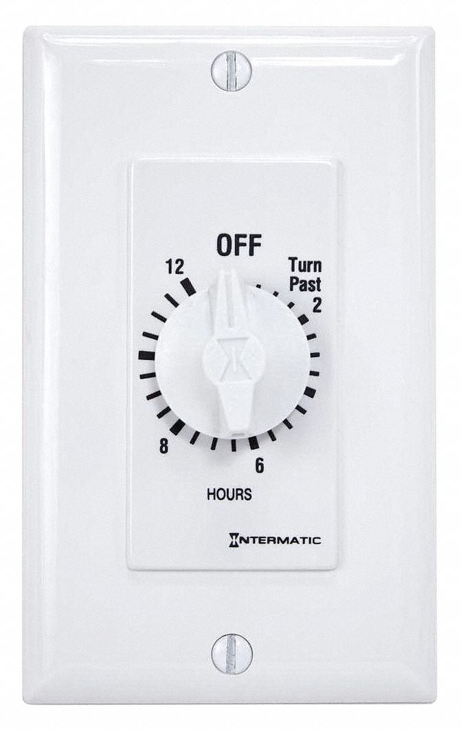 INTERMATIC Spring-Wound Timer: 0 to 12 hr, White, 20 A Max. Amps ...