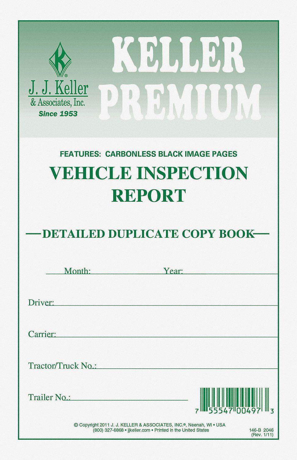 38D303 - Vehicle Inspection Form 2 Ply Carbonless