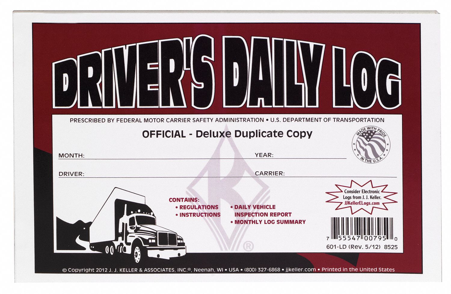 38D319 - Detailed Drivers Logbook w/Carbon