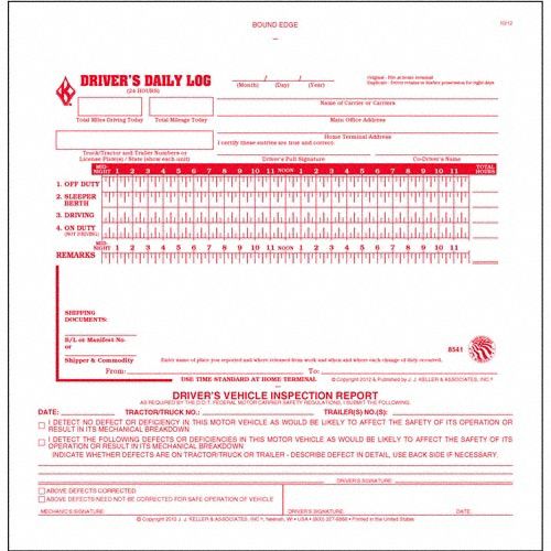 SIMPLIFIED DRIVER LOGBOOK, DRIVER'S DAILY 2-IN-1 LOG BOOK, CARBON, ENGLISH, 2-PLY, BOOK