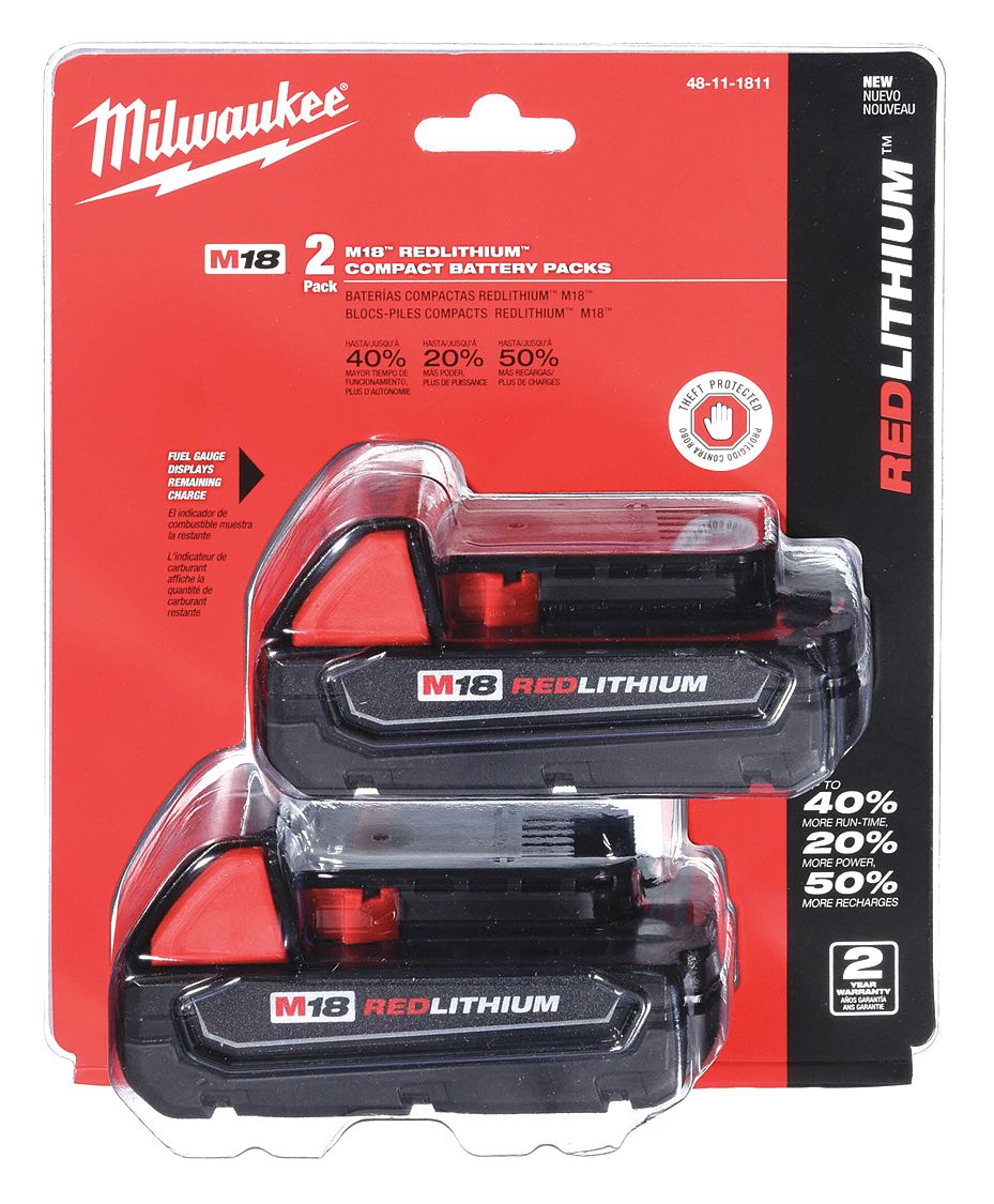 Milwaukee M18 REDLITHIUM Battery 38D761 48 11 1811 Grainger