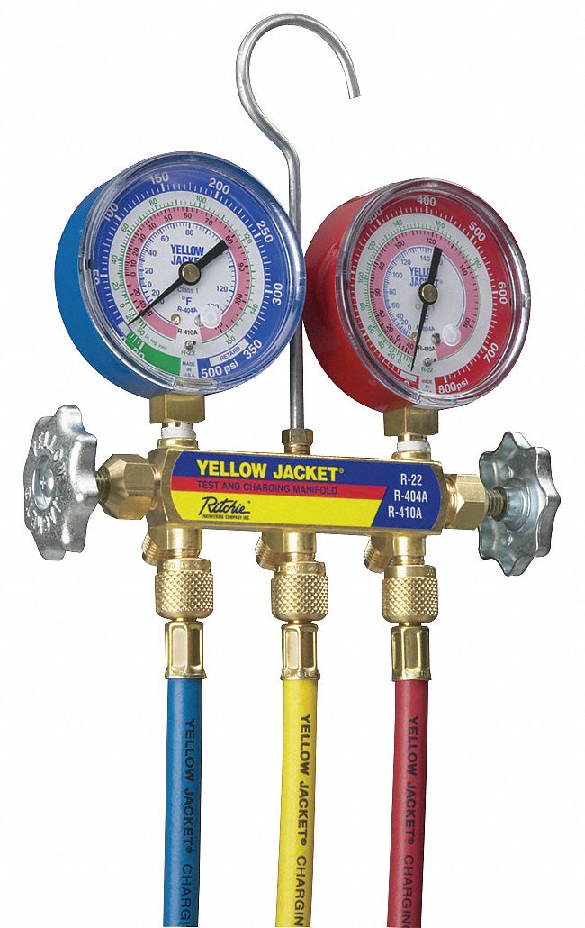 MANIFOLD GAUGE AND HOSE SET,60 IN H