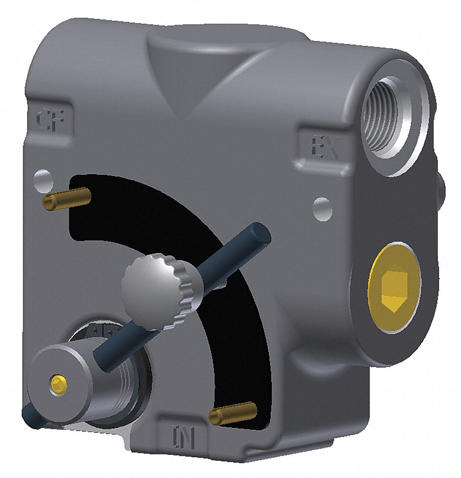 Hydraulic Flow Control Valve: 35 gpm Max. Flow, 3,000 psi Max. Pressure, Cast Iron