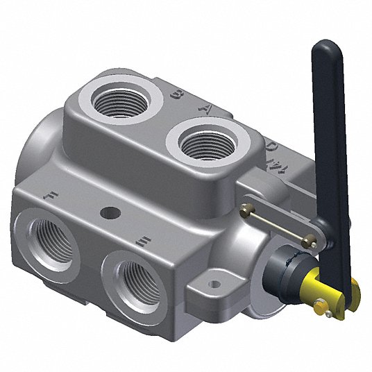 Hydraulic Selector Valve: 6-Way/2-Position, 3/4 in NPT Port Size, Lever