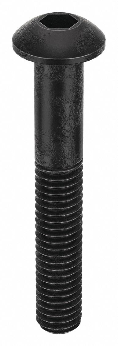 Socket Head Cap Screw: M3x0.50 Thread Size, 20 mm Lg, Button, Black Oxide, Alloy Steel, 100 PK