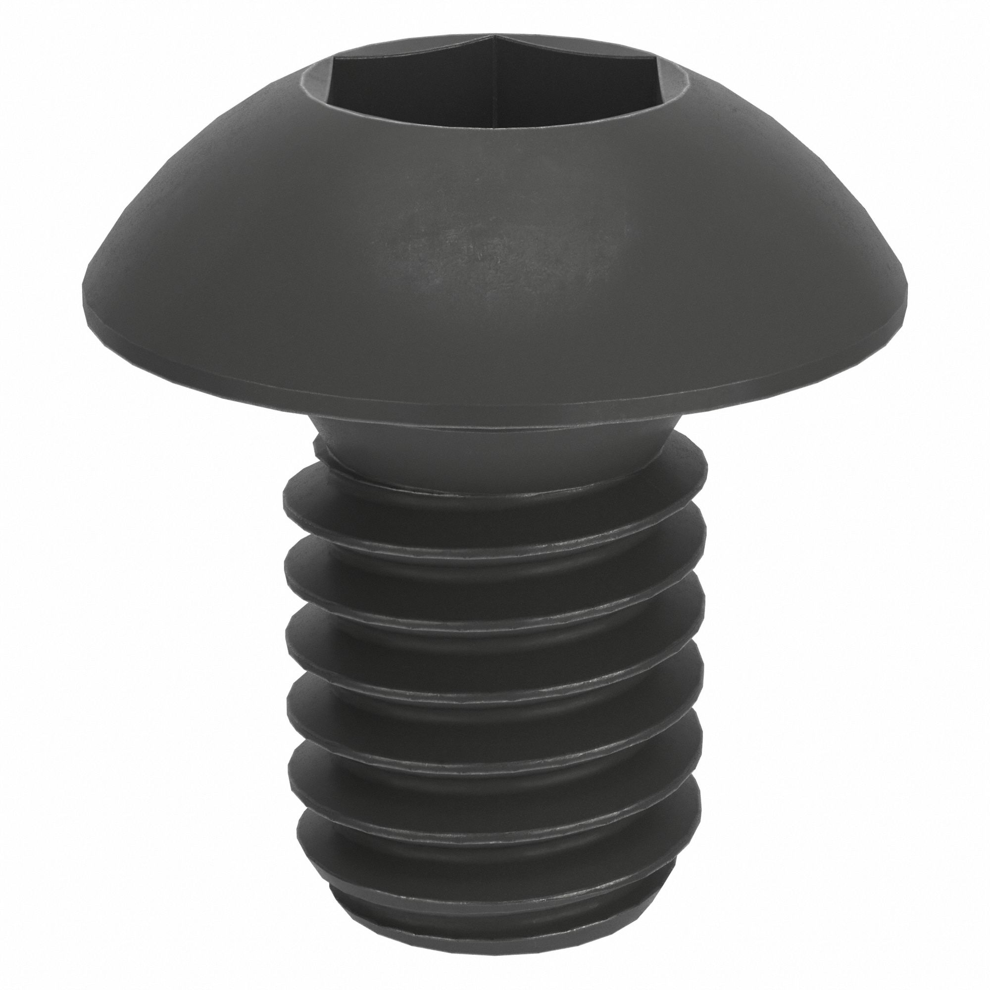 Socket Head Cap Screw: M4x0.70 Thread Size, 6 mm Lg, Button, Black Oxide, Alloy Steel, 100 PK