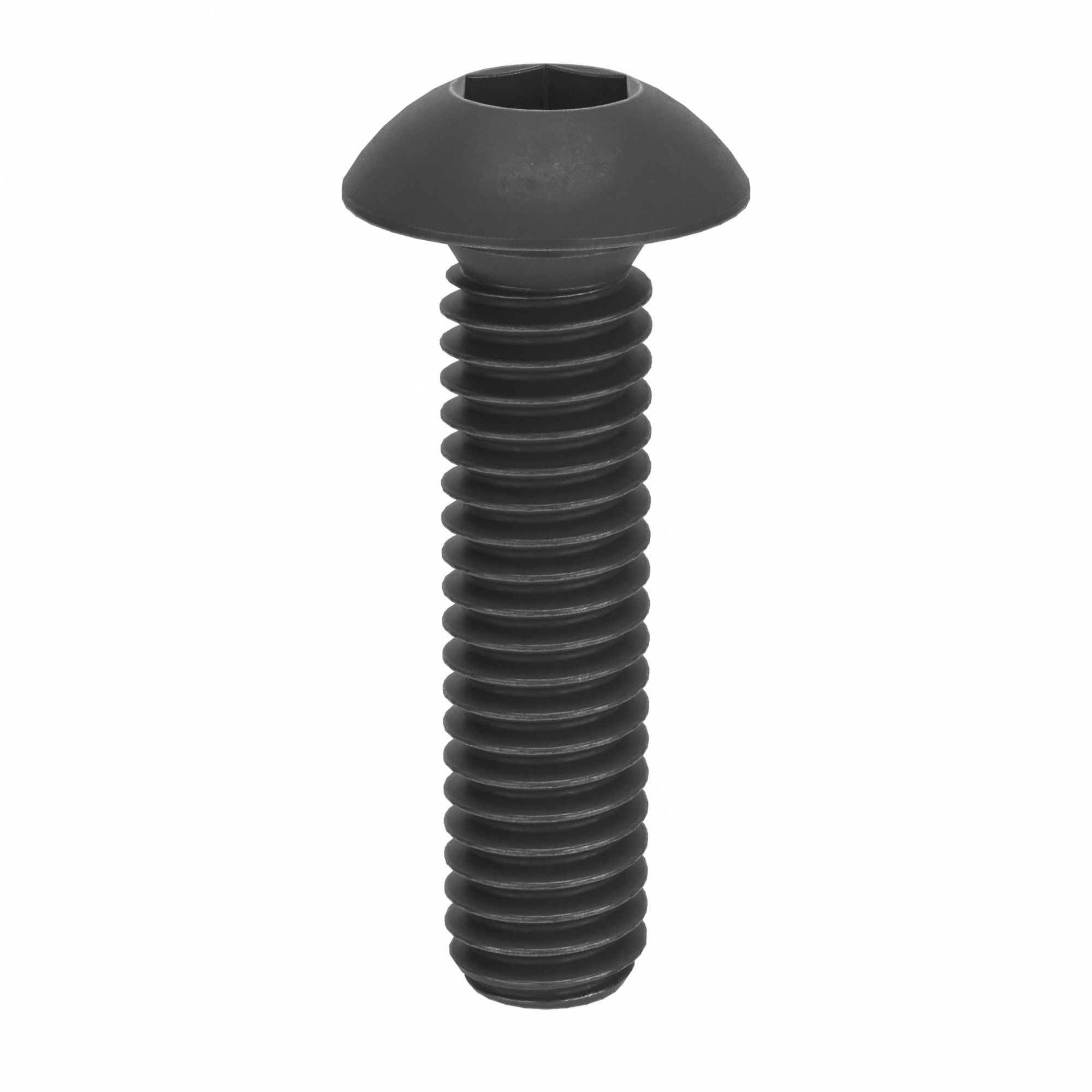 Socket Head Cap Screw: M4x0.70 Thread Size, 16 mm Lg, Button, Black Oxide, Alloy Steel, 100 PK
