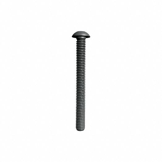 Socket Head Cap Screw: M4x0.70 Thread Size, 40 mm Lg, Button, Black Oxide, Alloy Steel, 100 PK