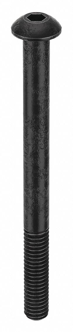 Socket Head Cap Screw: M4x0.70 Thread Size, 50 mm Lg, Button, Black Oxide, Alloy Steel, 100 PK