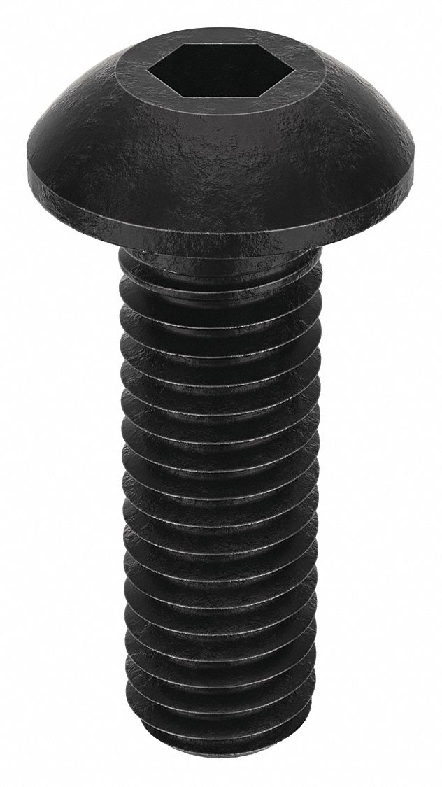 Socket Head Cap Screw: M5x0.80 Thread Size, 16 mm Lg, Button, Black Oxide, Alloy Steel, 100 PK