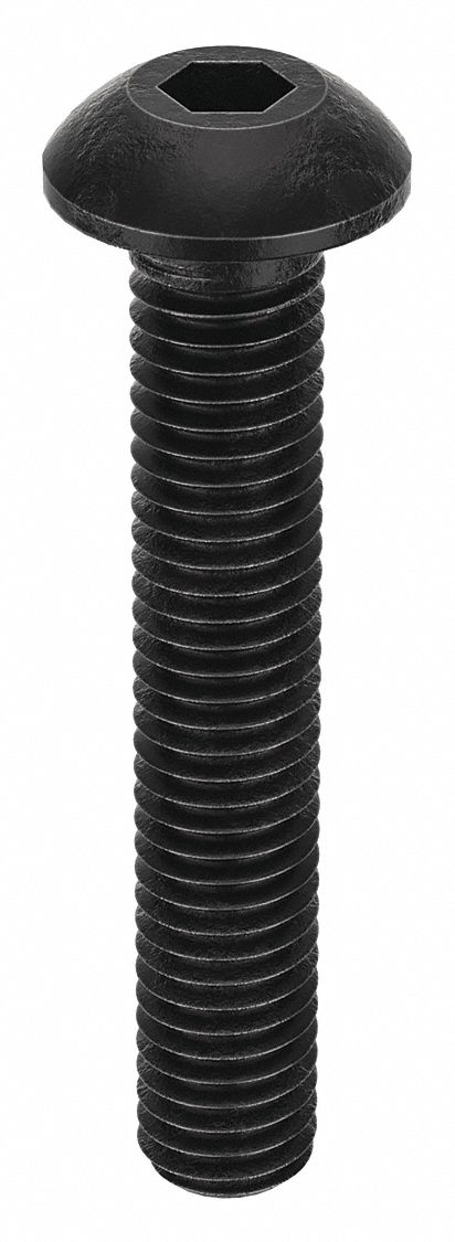 Socket Head Cap Screw: M5x0.80 Thread Size, 30 mm Lg, Button, Black Oxide, Alloy Steel, 100 PK