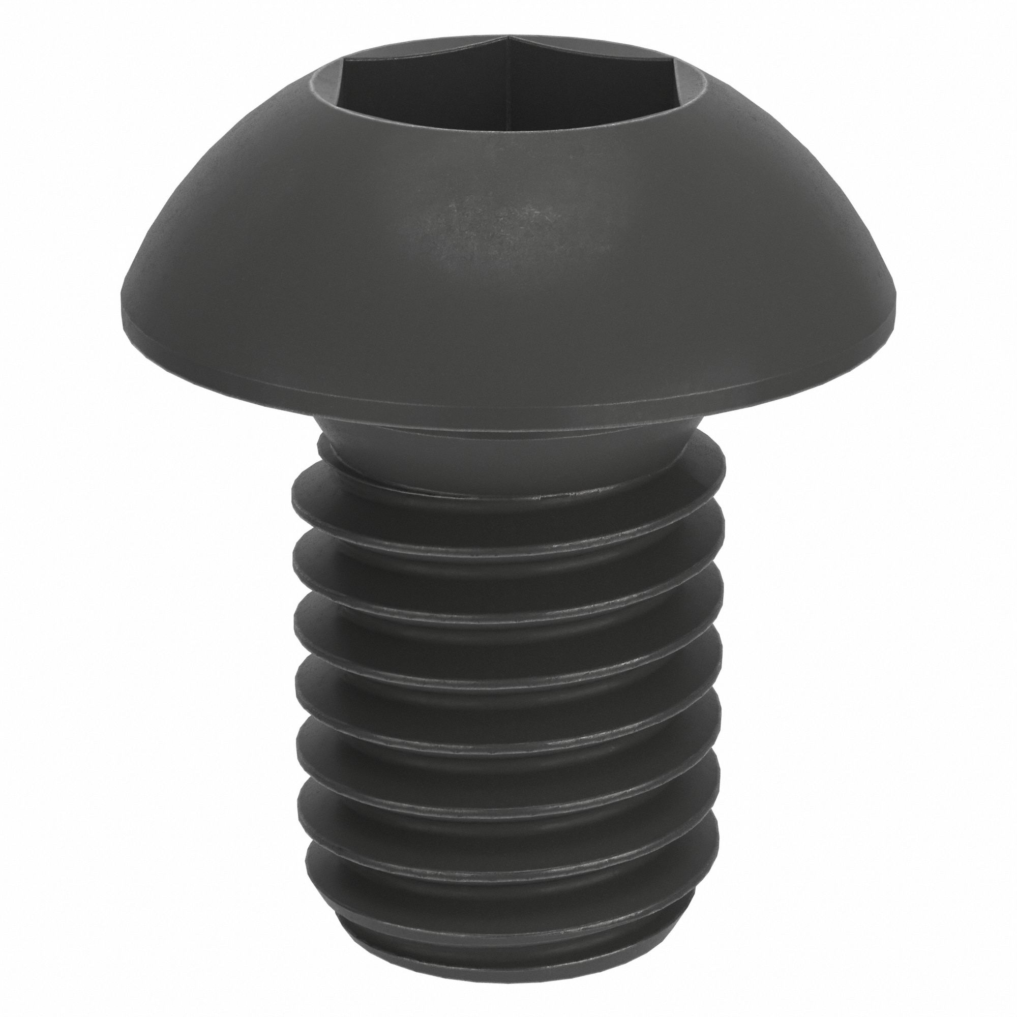 Socket Head Cap Screw: M8x1.25 Thread Size, 12 mm Lg, Button, Black Oxide, Alloy Steel, 100 PK