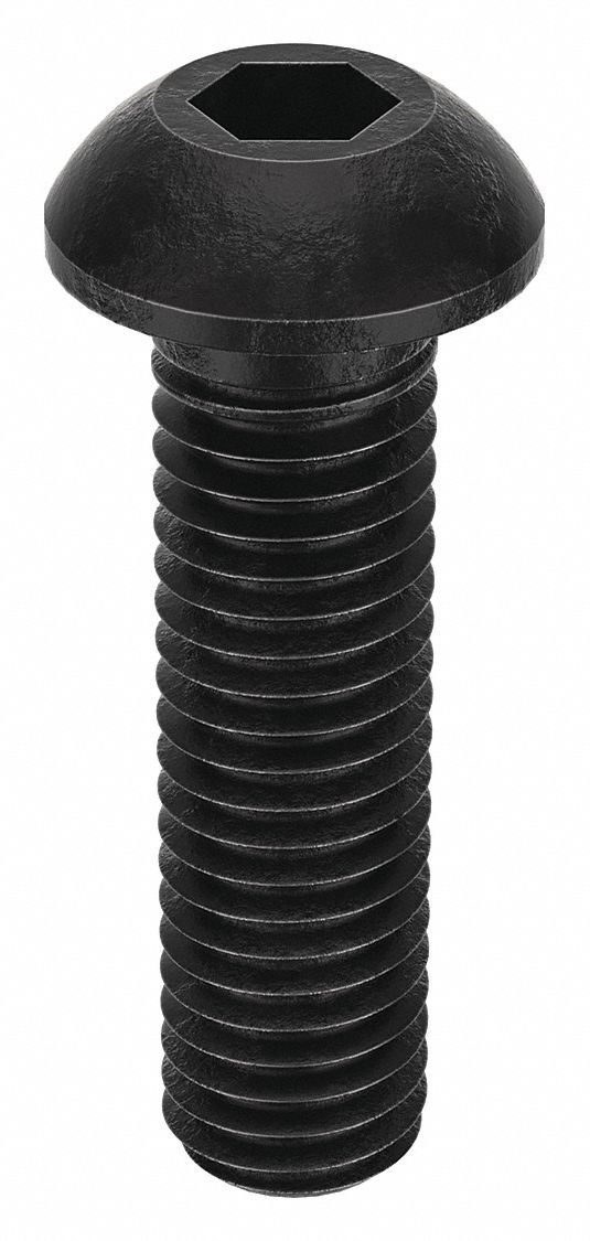 Socket Head Cap Screw: M8x1.25 Thread Size, 30 mm Lg, Button, Black Oxide, Alloy Steel, 100 PK