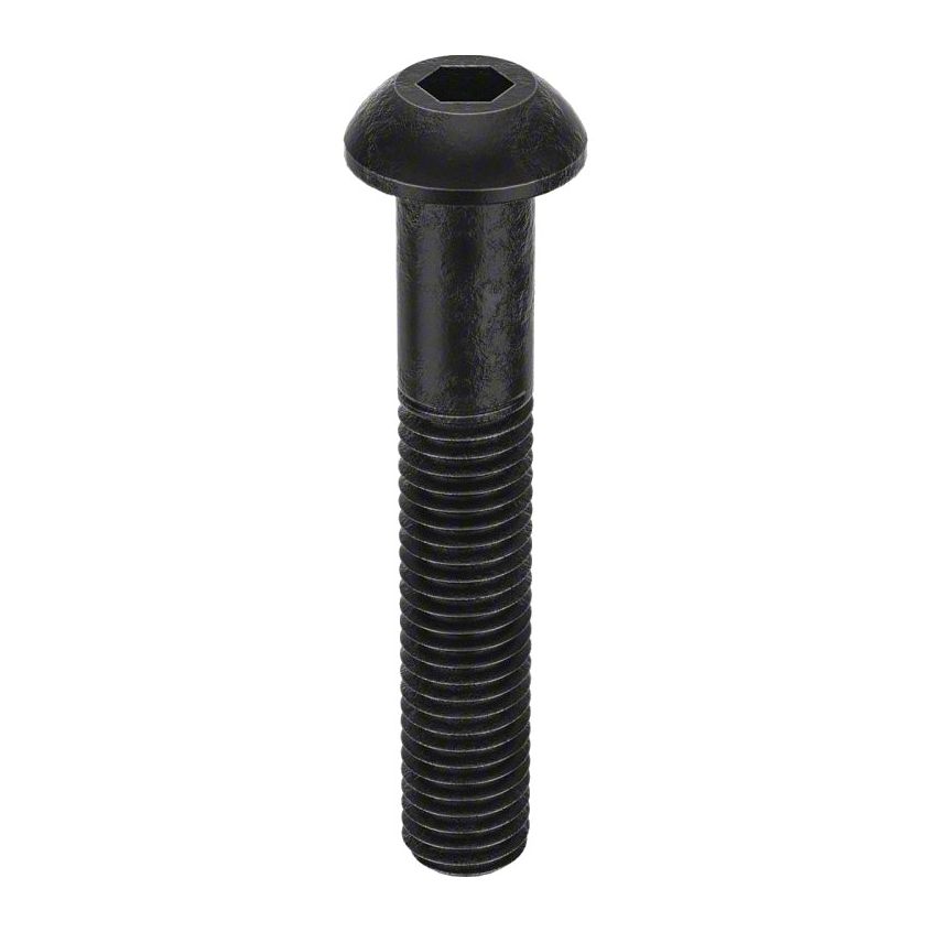 Socket Head Cap Screw: M10x1.50 Thread Size, 80 mm Lg, Button, Black Oxide, Alloy Steel, 50 PK