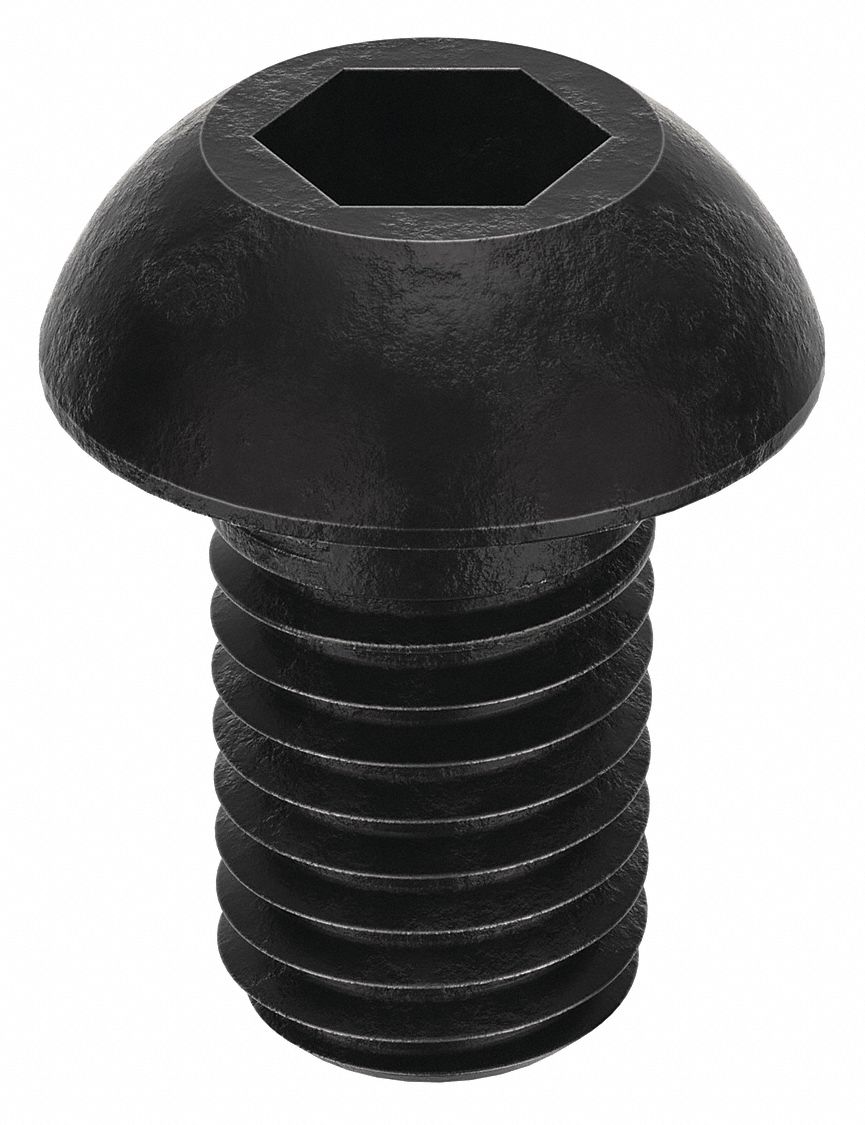 Socket Head Cap Screw: M12x1.75 Thread Size, 20 mm Lg, Button, Black Oxide, Alloy Steel, 50 PK