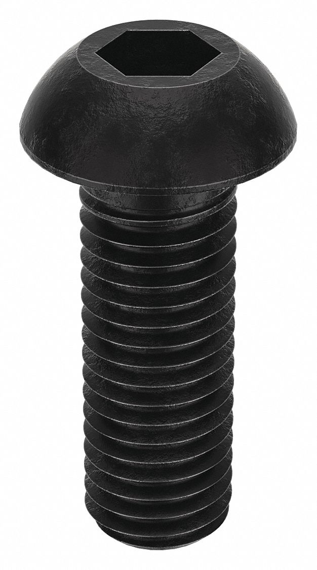 Socket Head Cap Screw: M12x1.75 Thread Size, 35 mm Lg, Button, Black Oxide, Alloy Steel, 50 PK