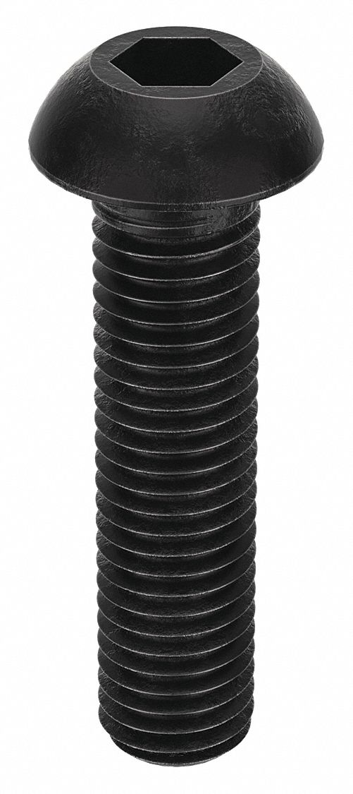 Socket Head Cap Screw: M12x1.75 Thread Size, 50 mm Lg, Button, Black Oxide, Alloy Steel, 50 PK