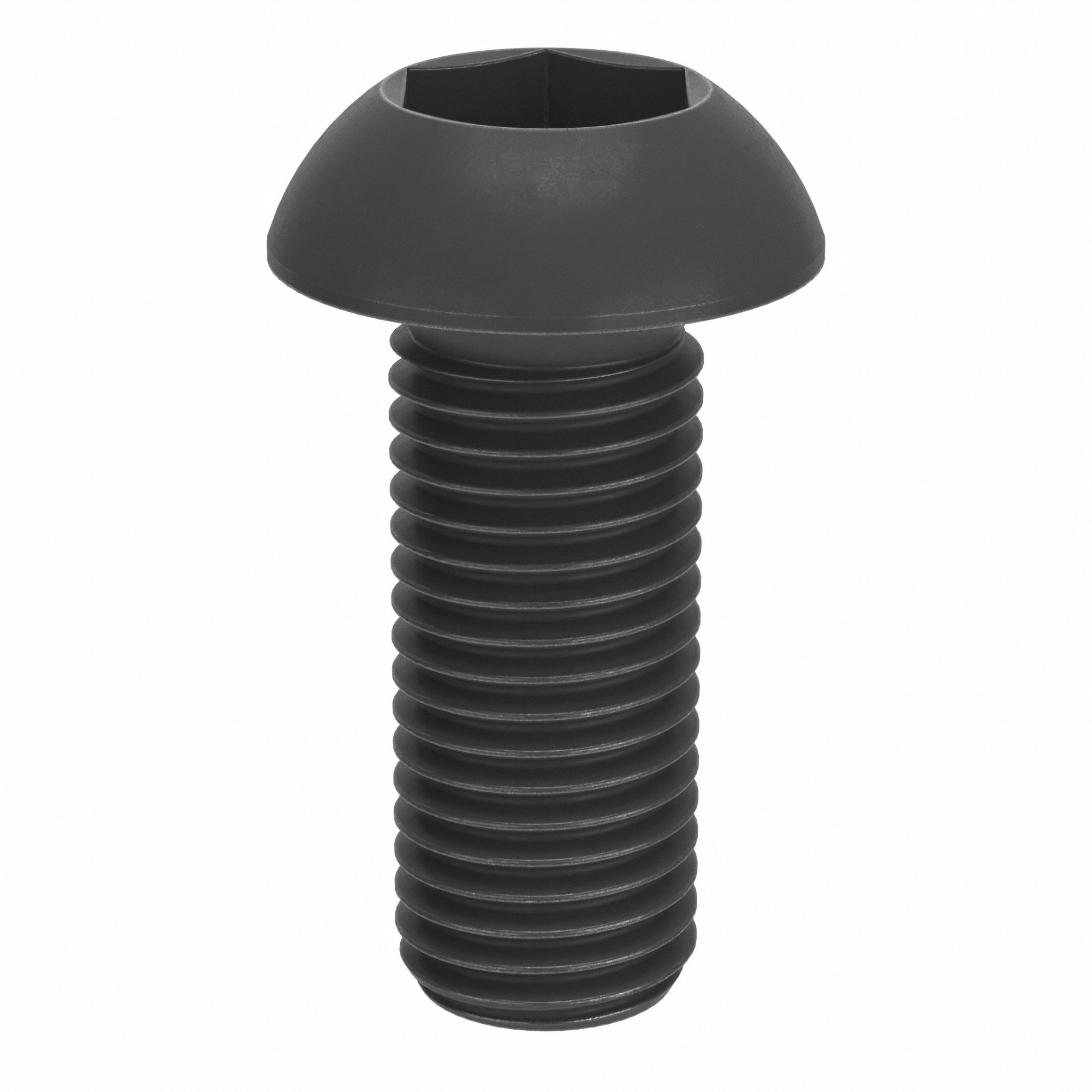 Socket Head Cap Screw: M16x2.00 Thread Size, 40 mm Lg, Button, Black Oxide, Alloy Steel, 25 PK