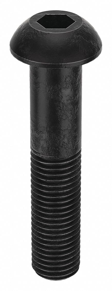 Socket Head Cap Screw: M16x2.00 Thread Size, 80 mm Lg, Button, Black Oxide, Alloy Steel, 10 PK