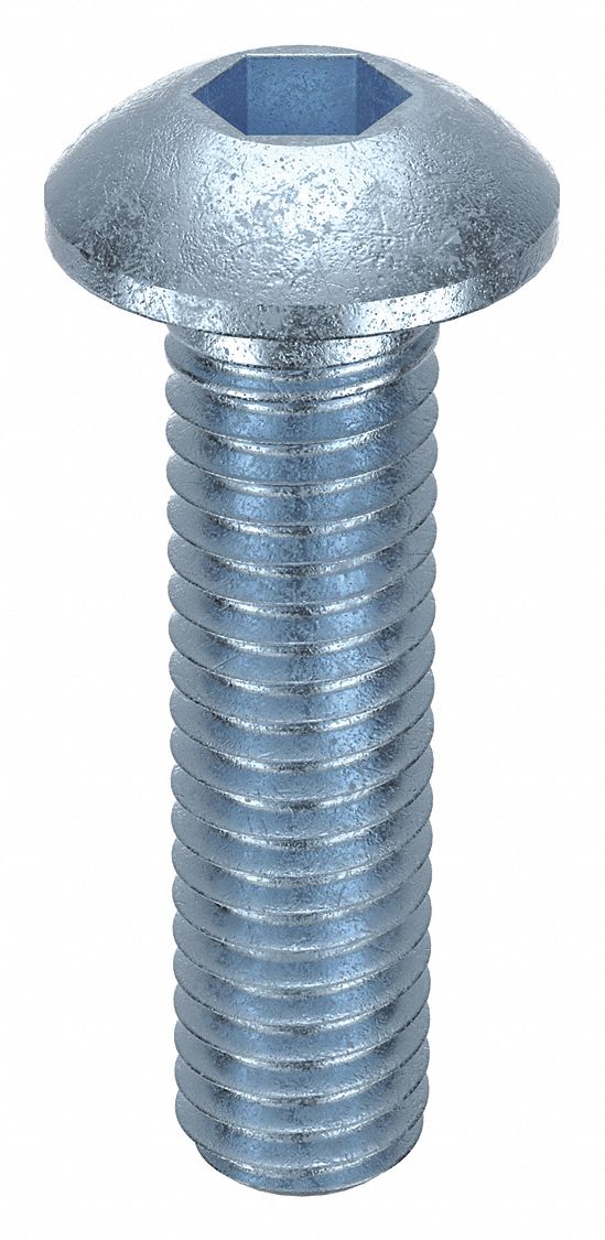 Socket Head Cap Screw: M3x0.50 Thread Size, 12 mm Lg, Button, Zinc Plated, Alloy Steel, 100 PK