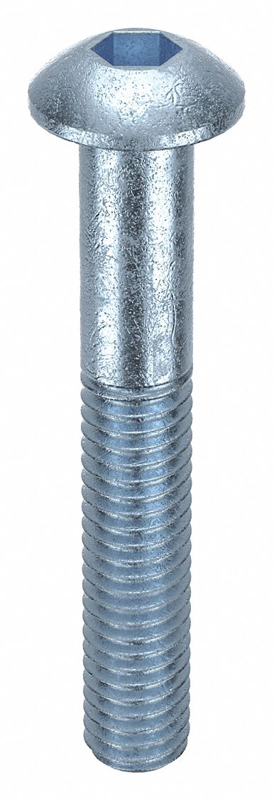 Socket Head Cap Screw: M3x0.50 Thread Size, 20 mm Lg, Button, Zinc Plated, Alloy Steel, 100 PK